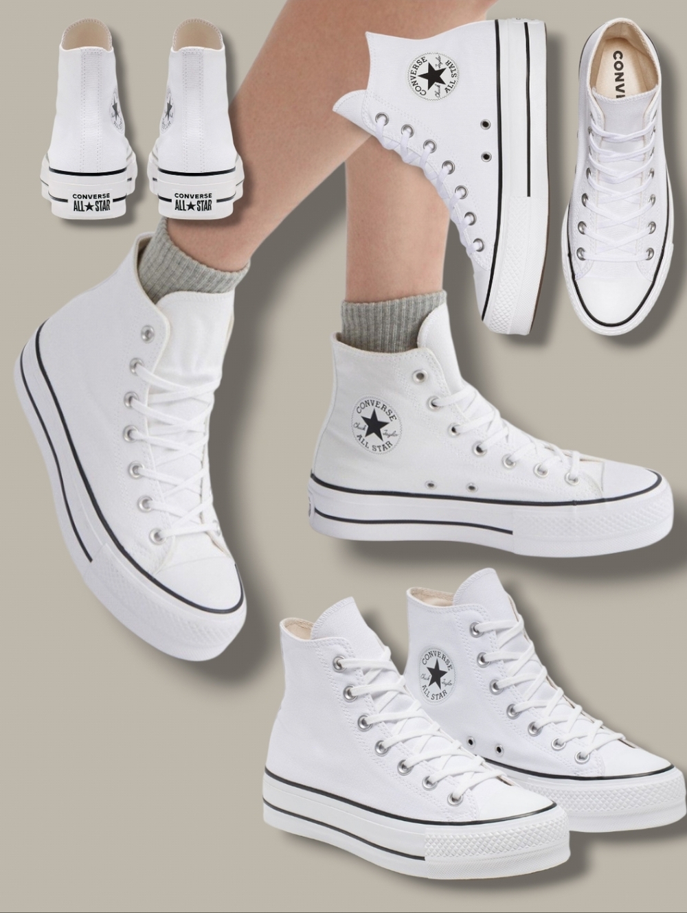 NEW🤍Converse Chuck Taylor All-Star Women White Lift High-Top Platform Sneakers